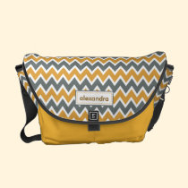 Chevron Pattern Rickshaw Messenger Bag (canary) messenger bags