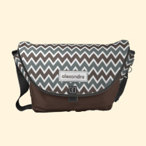 Chevron Pattern Rickshaw Messenger Bag (cocoa) messenger bags