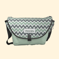 Chevron Pattern Rickshaw Messenger Bag (mint) messenger bags