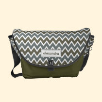 Chevron Pattern Rickshaw Messenger Bag (olive) messenger bags