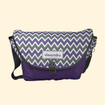 Chevron Pattern Rickshaw Messenger Bag (purple) messenger bags