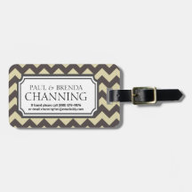 Chevron Patterned Travel Tag for Couple
