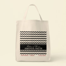 Chevron Personalized Wedding Party Tote (black) bags