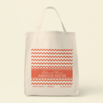 Chevron Personalized Wedding Party Tote (coral) bags