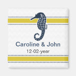 chevron  sea horse, beach save the date refrigerator magnet