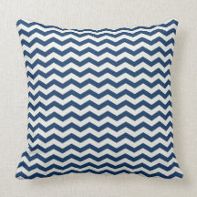 Chevron Stripe Navy and White American MOJO Pillow