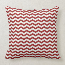 Chevron Stripe Red and White American MOJO Pillow
