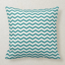 Chevron Stripe Teal and White American MOJO Pillow