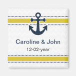 chevron stripes,anchor,nautical save the date magnet