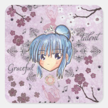Chibi Head - Ume w/ collage Sticker