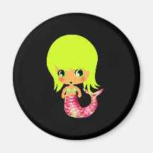 chibi magical mermaid 3 fridge magnets