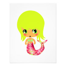 chibi magical mermaid 3 personalised announcement