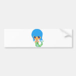 chibi magical mermaid blue hair bumper stickers