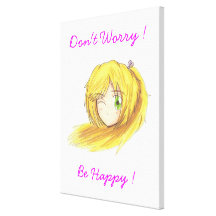 Chibi Ran 'Be Happy' Canvas Gallery Wrap Canvas