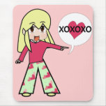 Chibi Valentine Hearts Mouse Mat