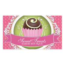 Chic and Elegant Cake Bites Business Cards