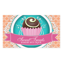 Chic and Elegant Cake Bites Business Cards