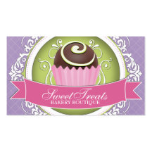 Chic and Elegant Cake Bites Business Cards