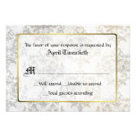 Chic Antique Damask Wedding RSVP Card Personalized Invitation
