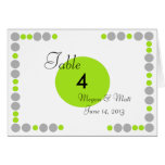 Chic Bird Silhouette & Dots Table Number in Lime Cards
