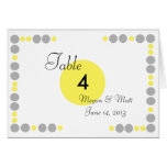 Chic Bird Silhouette & Dots Table Number in Yellow Card