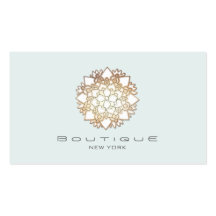 Chic Boutique White Lotus Flower Light Blue Business Card