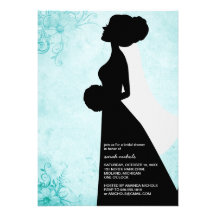 Chic Bridal Silhouette Wedding Shower Invitations