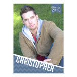 Chic Chevron Blue 2013 Graduation Announcement invitations
