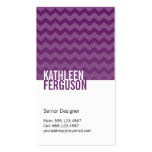 Chic chevron pattern deep purple two tone stylish business card templates
