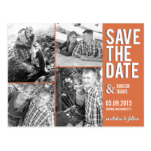 Chic Collage Save The Date Postcard