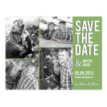 Chic Collage Save The Date Postcard