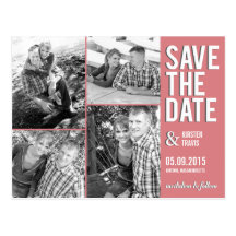 Chic Collage Save The Date Postcard