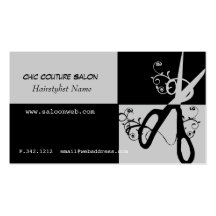 Chic Couture Scissors Swirls Business Card Templates