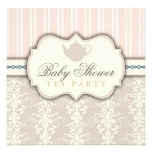 Chic Damask Vintage Baby Shower Tea Invitation