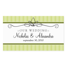 Chic Deco Lime Green Wedding Website Card Business Card Template