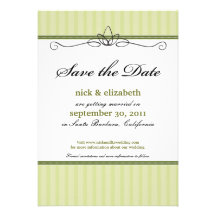 Chic Deco Save the Date (lime green) Personalised Invite