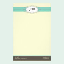 Chic Deco Teal Customised Stationery stationery