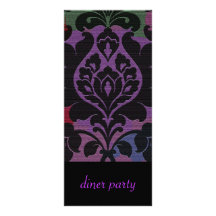 Chic diner party - invitation custom rack card