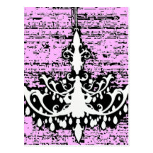 Chic Elegant Chandelier Post Card