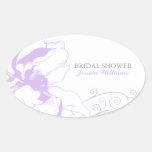 Chic Floral Envelope Seal Oval Sticker
