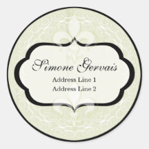 Chic French Romance Address Label in Greens Stickers