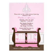 Chic Girl Pink Nursery Decor Baby Shower Invite