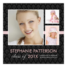 Chic Lifetime 3 Photo Graduation Announcement
