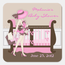 Chic Modern Mum Baby Shower Stickers