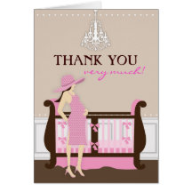 Chic Modern Mum Baby Shower Thank You Card
