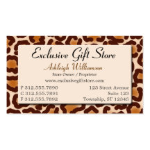 Chic Natural Leopard Print Business Cards