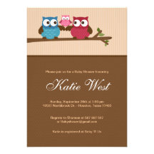 Chic Owls Baby Shower Invitation