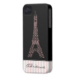 Chic Paris Eiffel Tower Doodle Personalised Case-Mate iPhone 4 Cases