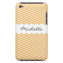 Chic personalised orange chevron pattern iPod case iPod Touch Case