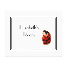 Chic Spotted Ladybug With Name Gallery Wrap Canvas